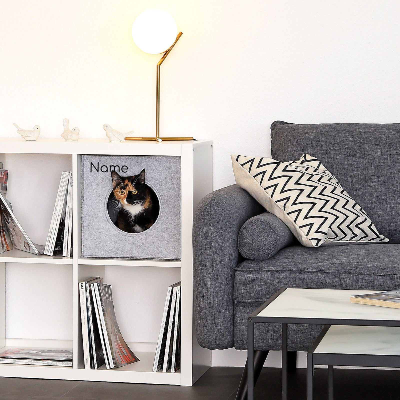 Filz-Katzenhöhle, personalisiert
