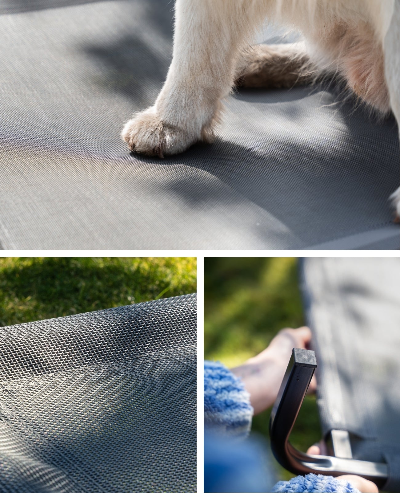 Erhöhte Hundeliege für Haus und Garten