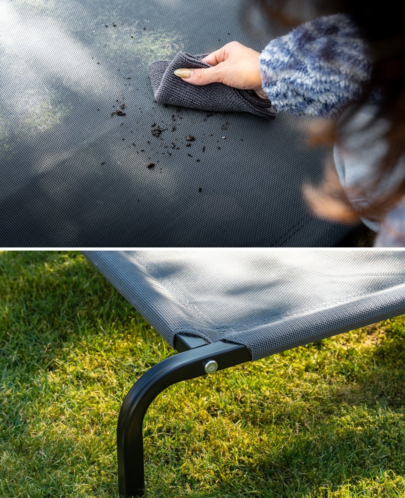 Erhöhte Hundeliege für Haus und Garten