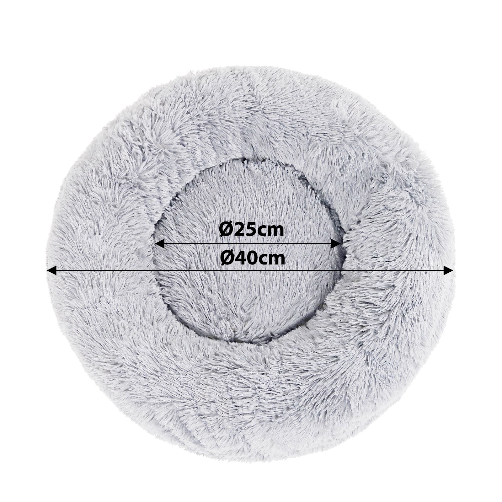 Rundes Katzenbett in Donutform aus Plüsch