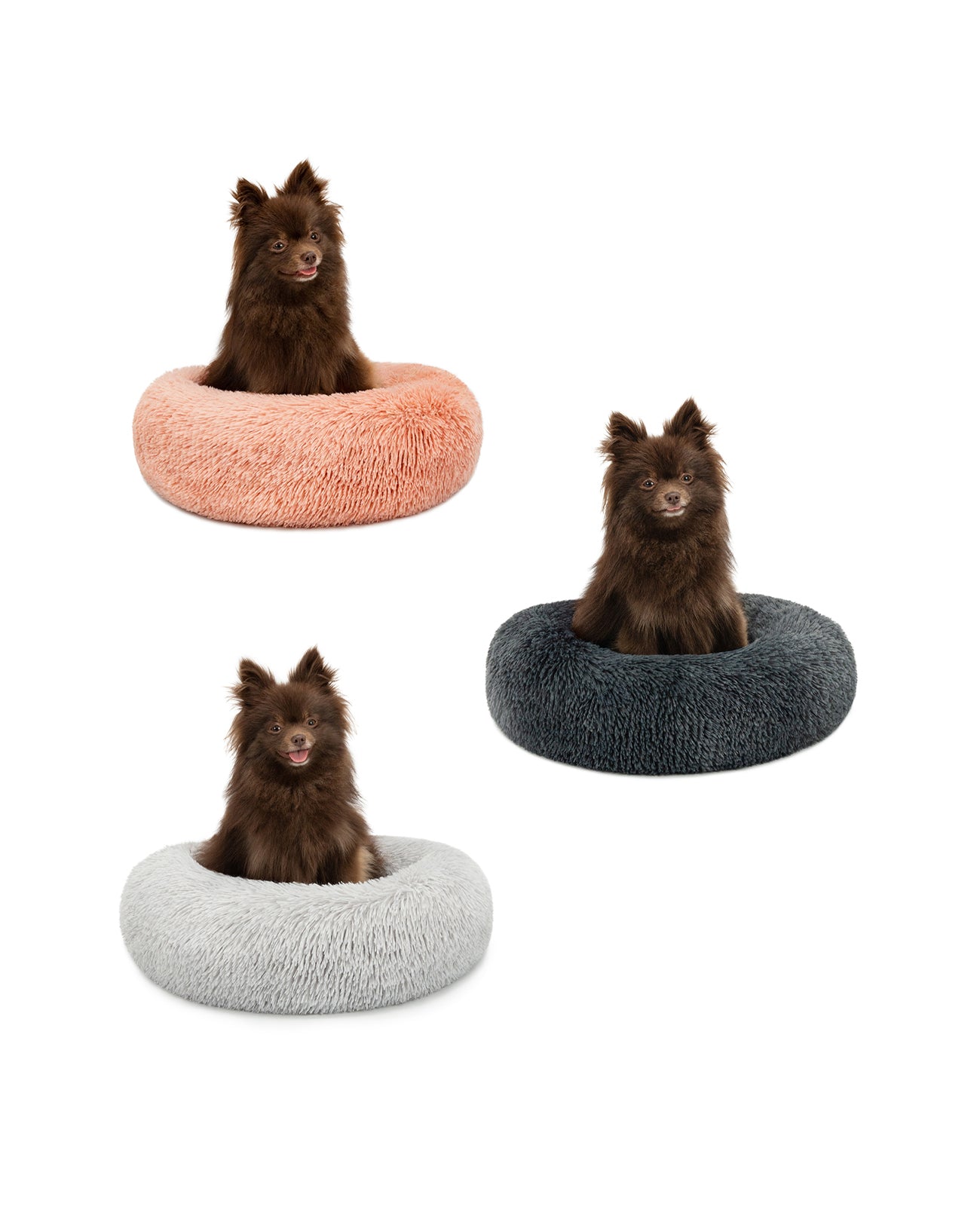 Rundes Hundebett in Donutform aus Plüsch