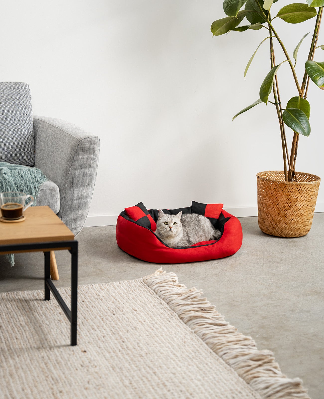 4-in-1 Katzenbett mit Wendekissen