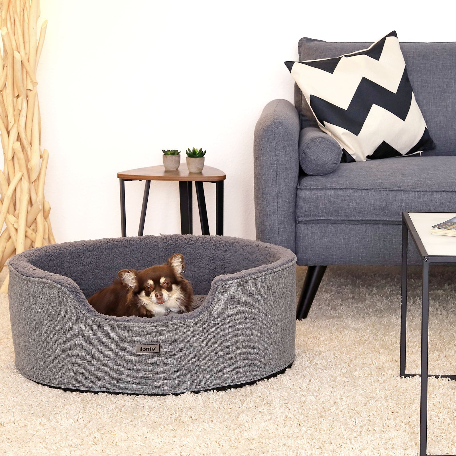 Waschbares Hundebett mit Plüsch