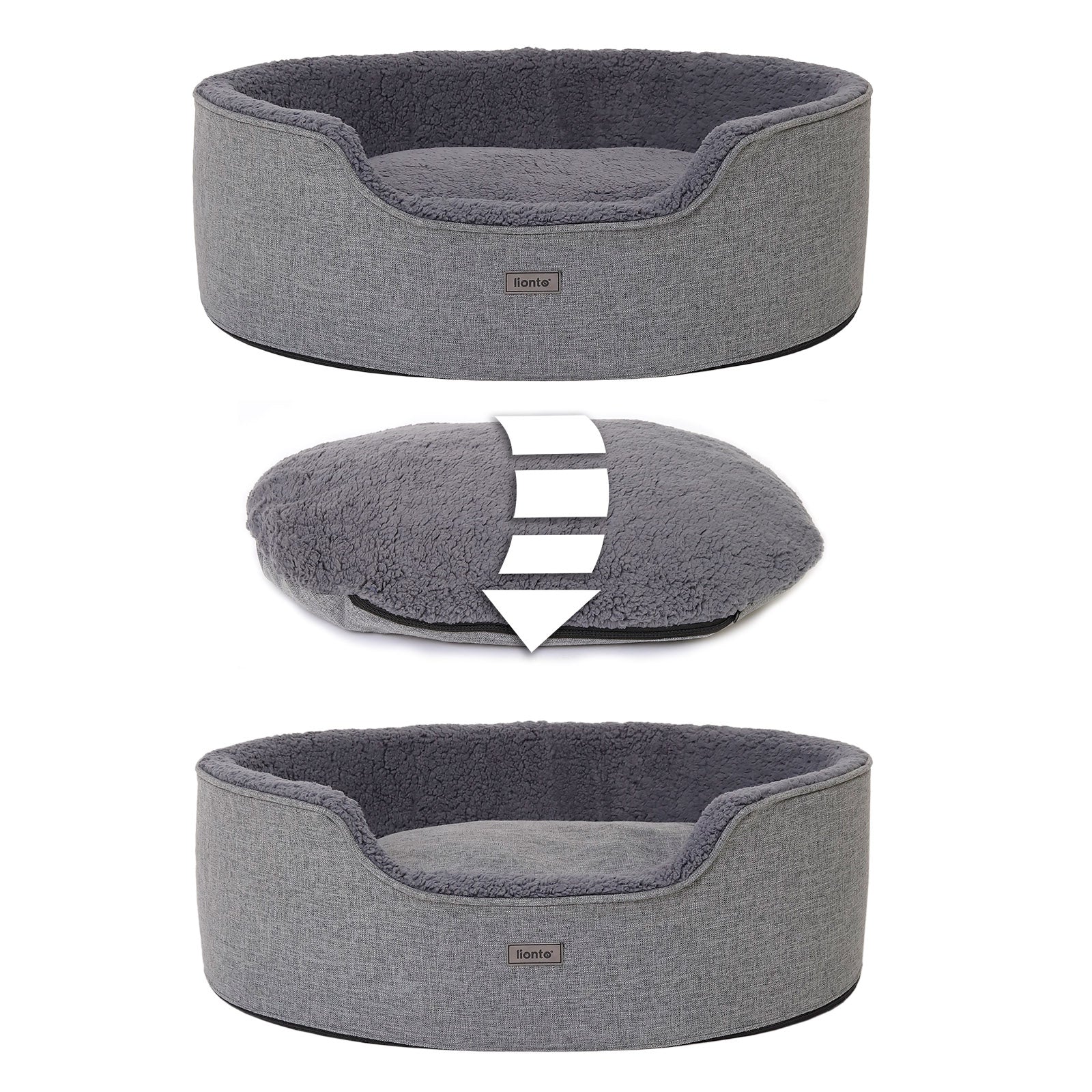 Waschbares Katzenbett mit Plüsch