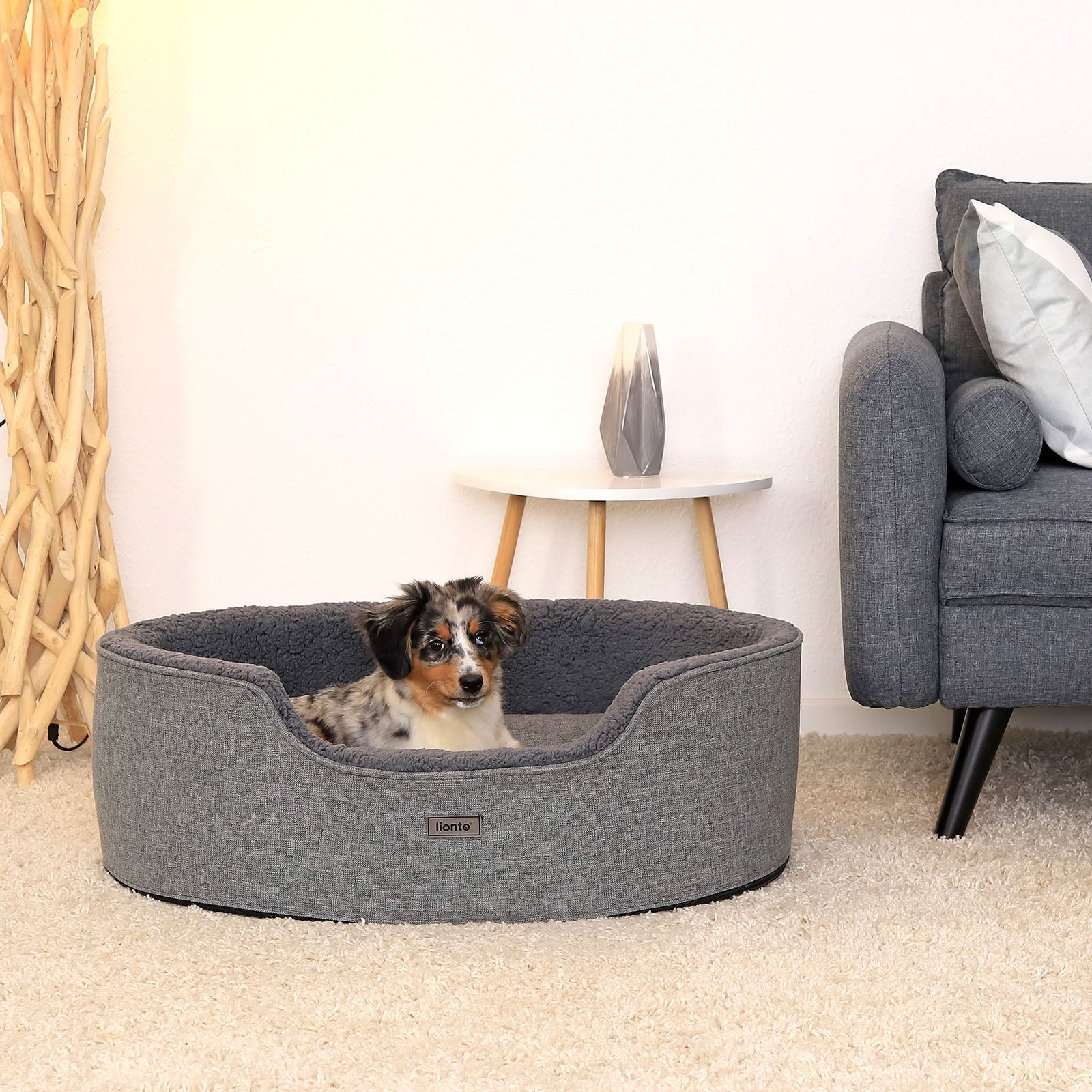 Waschbares Hundebett mit Plüsch