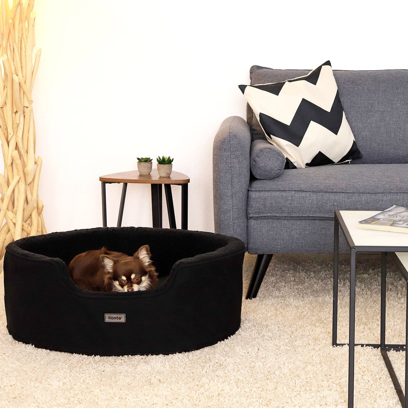 Waschbares Hundebett mit Plüsch