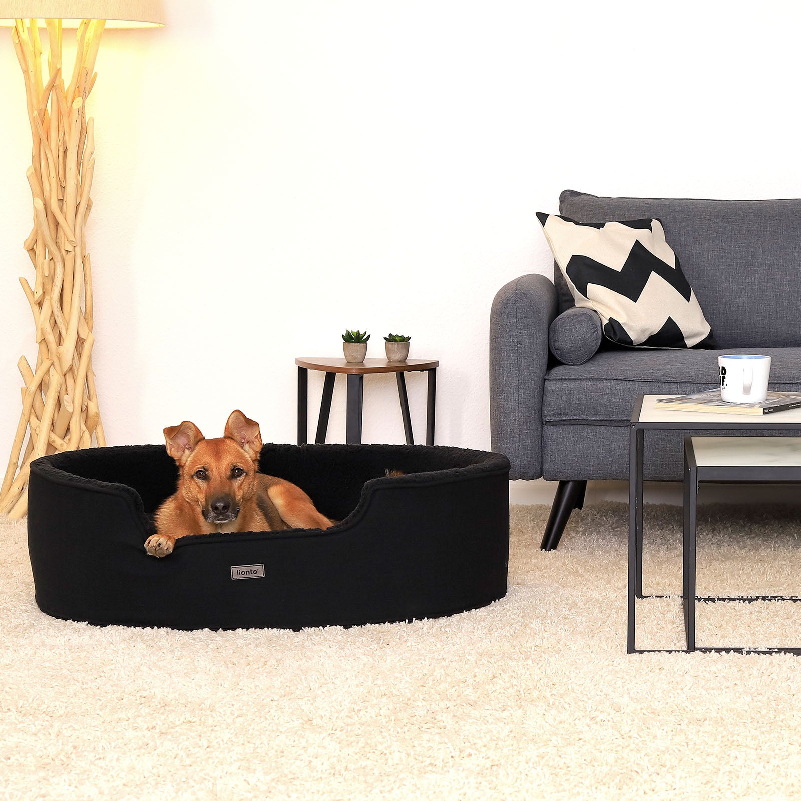 Waschbares Hundebett mit Plüsch