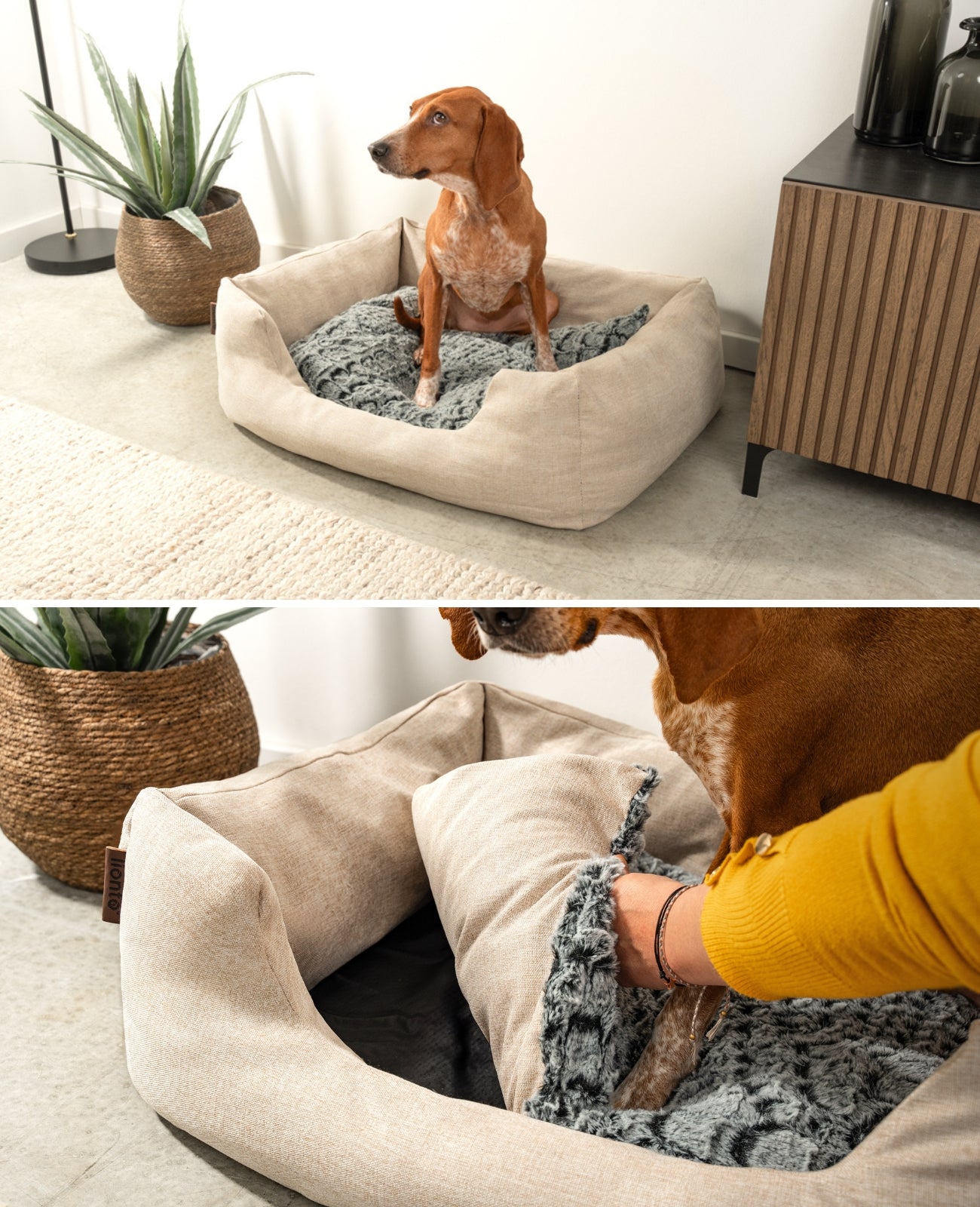 Hundebett mit Wendekissen