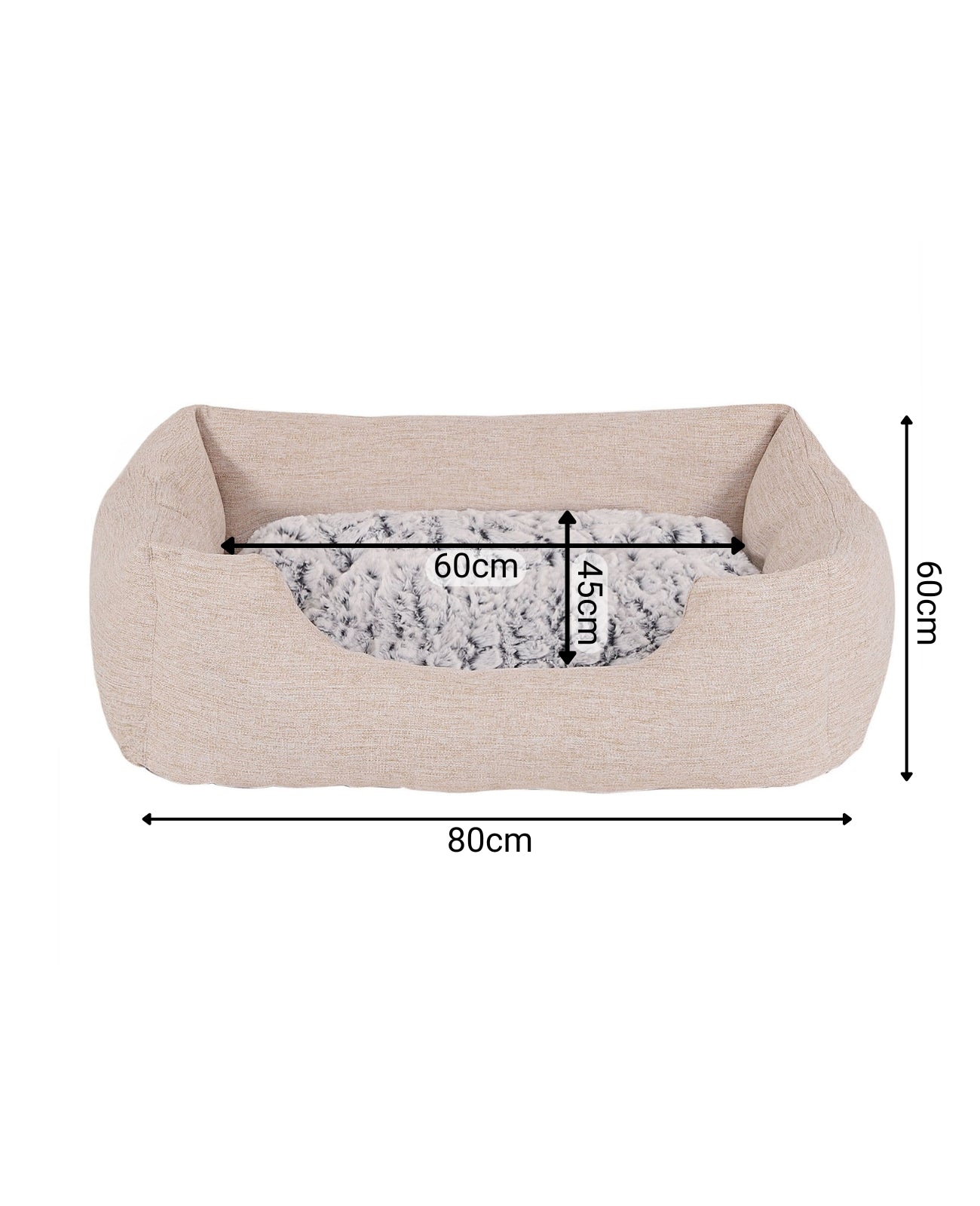 Katzenbett mit Wendekissen & meliertem Außenstoff