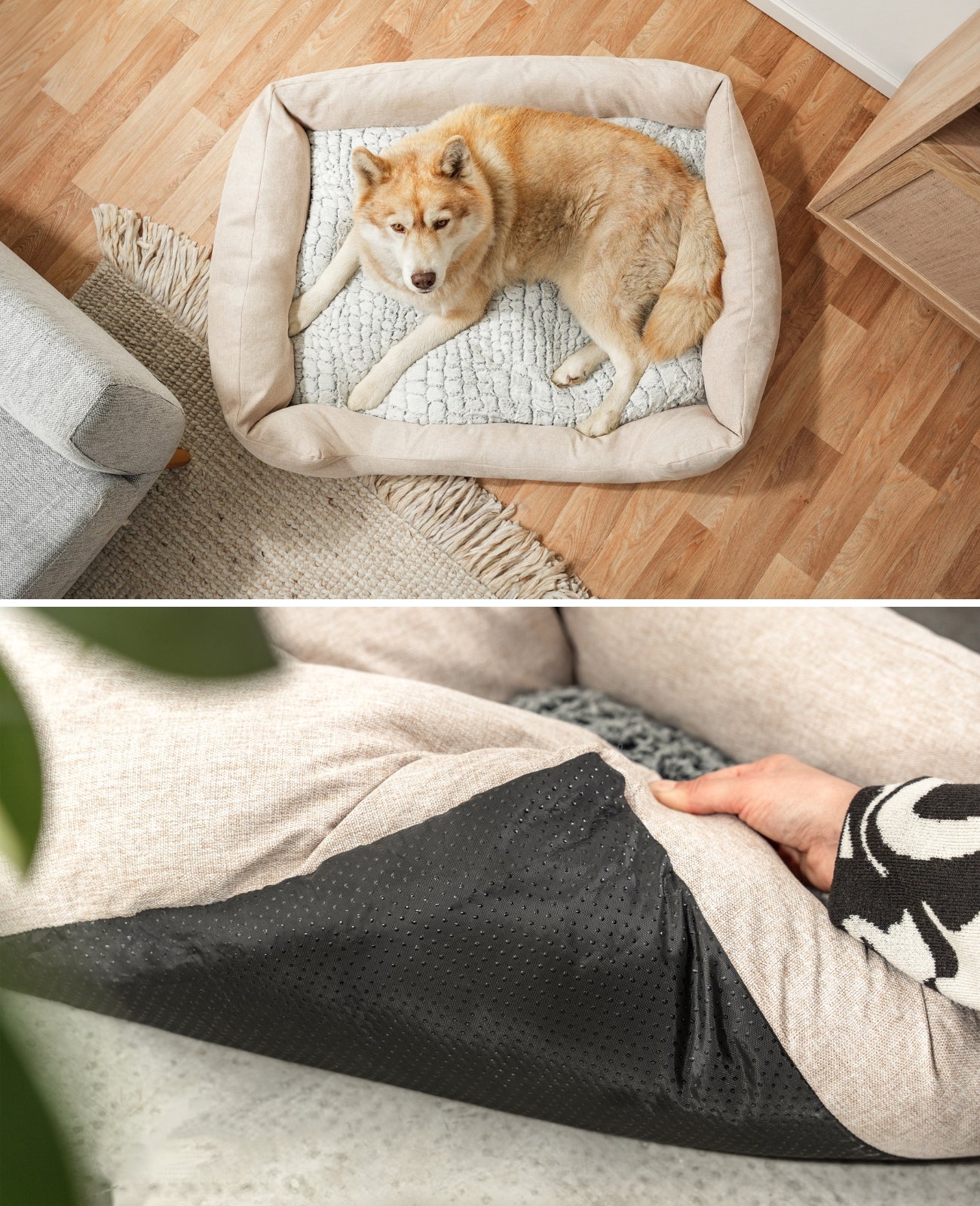 Hundebett mit Wendekissen