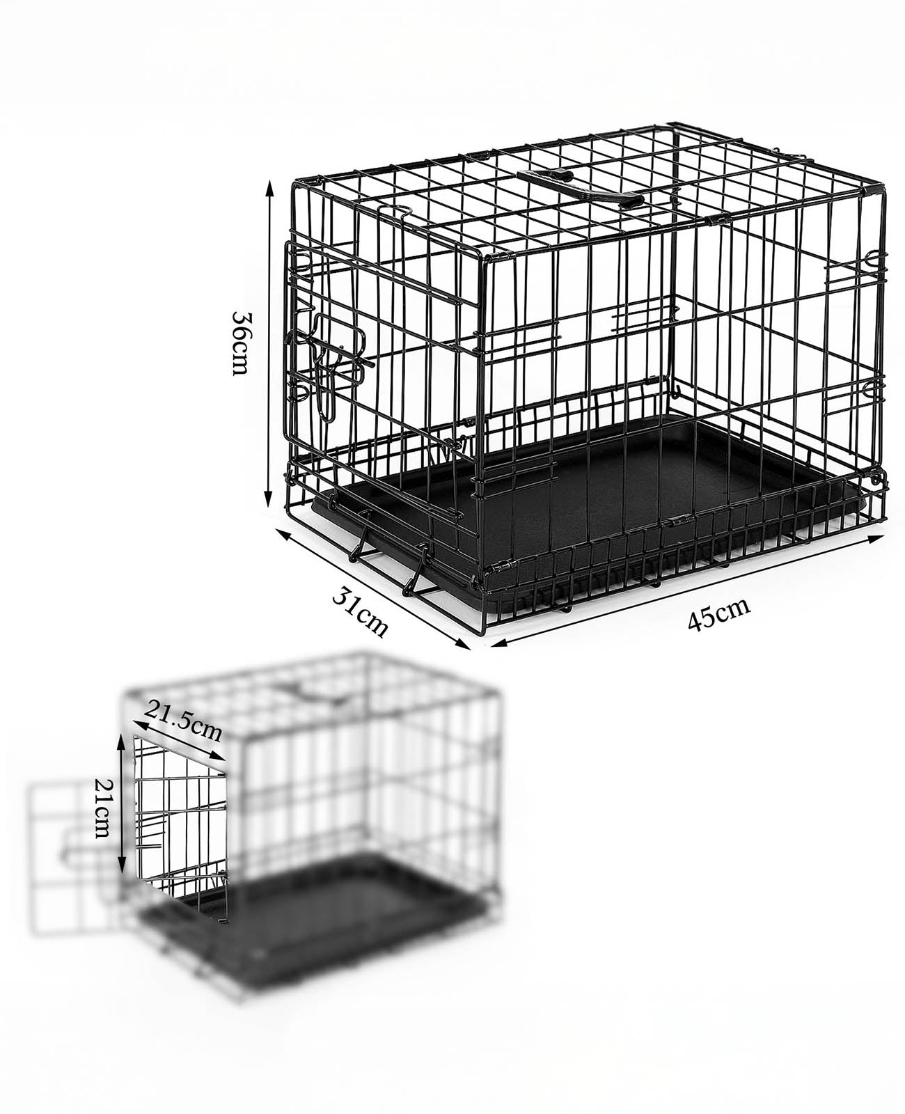 Hundetransportkäfig mit Bodenwanne