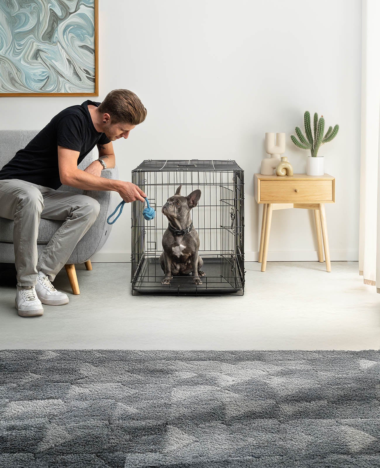 Hundetransportkäfig mit Bodenwanne