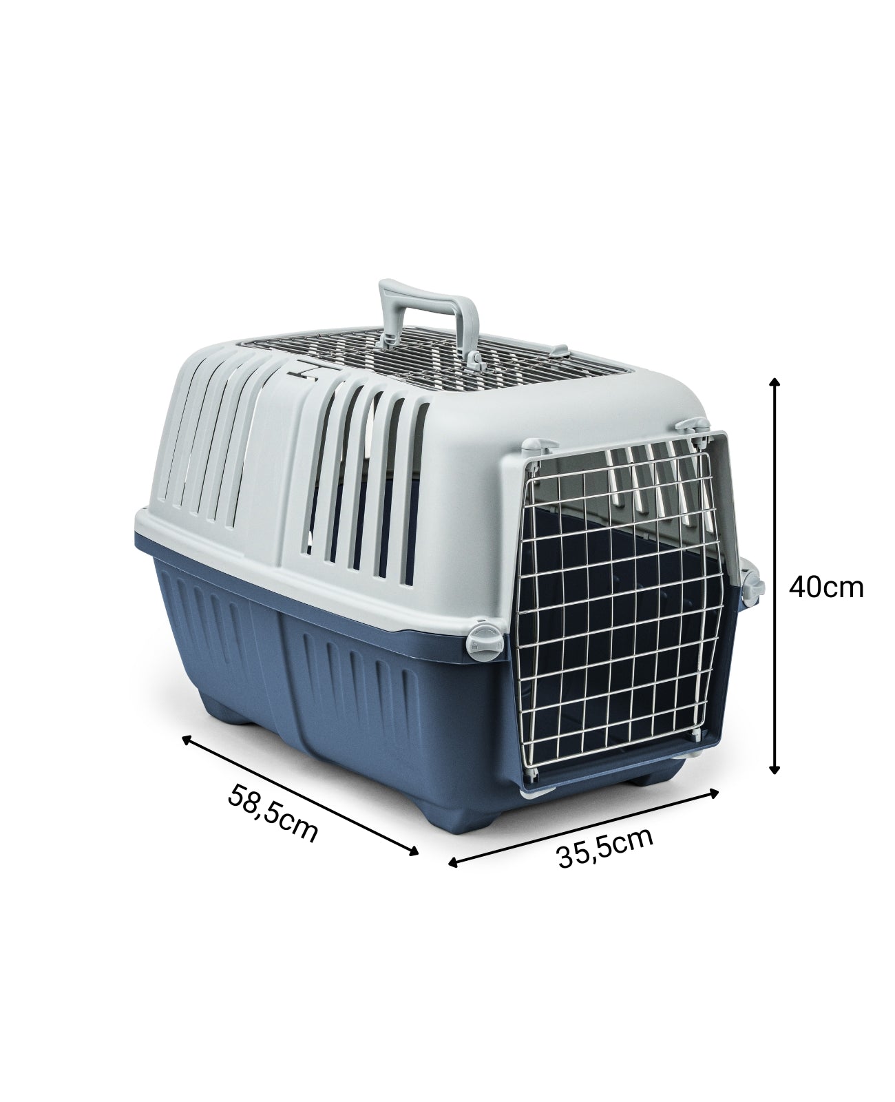Transportbox aus recyceltem Kunststoff mit Metallgitter