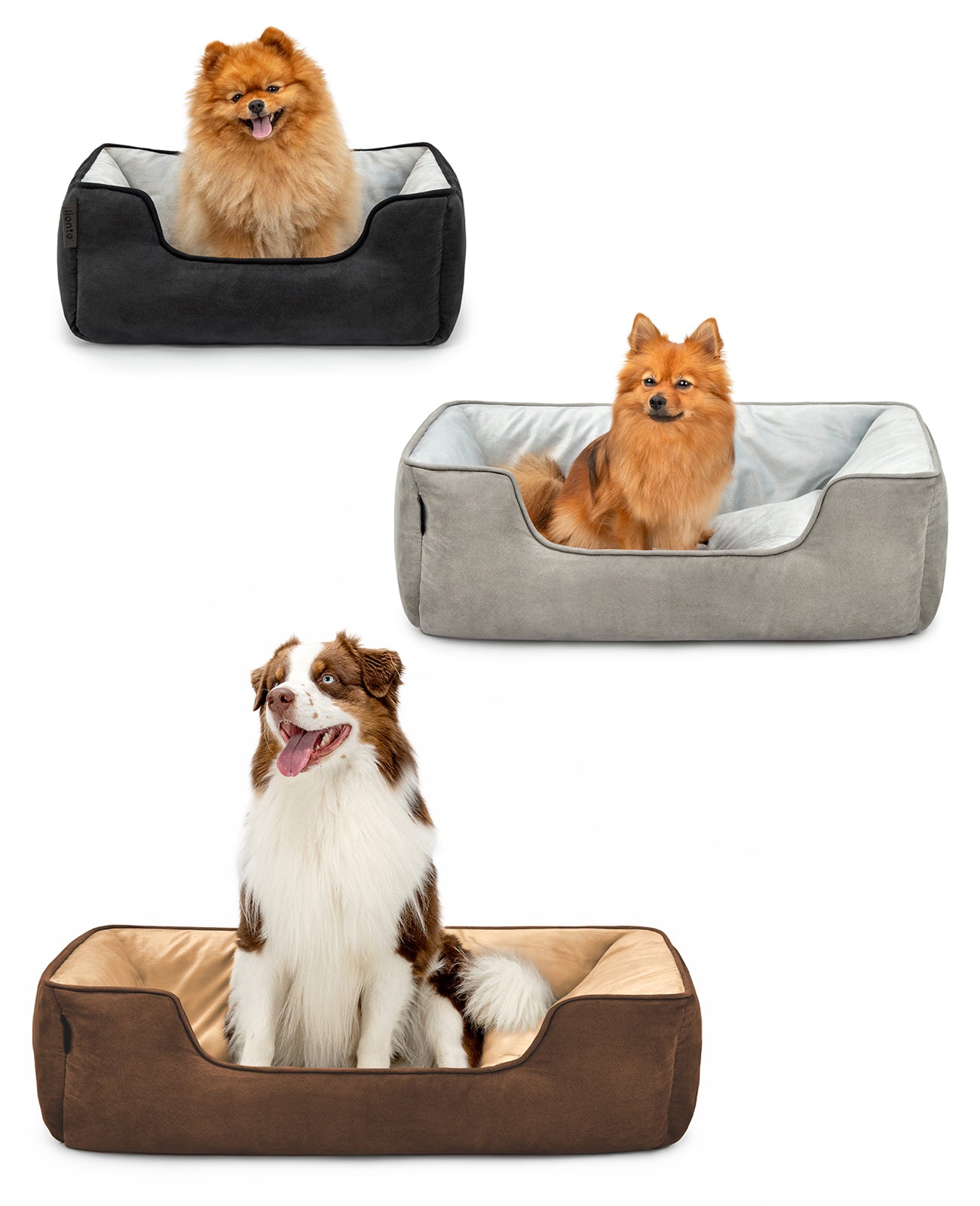 2-in-1 Hundebett in Wildlederoptik