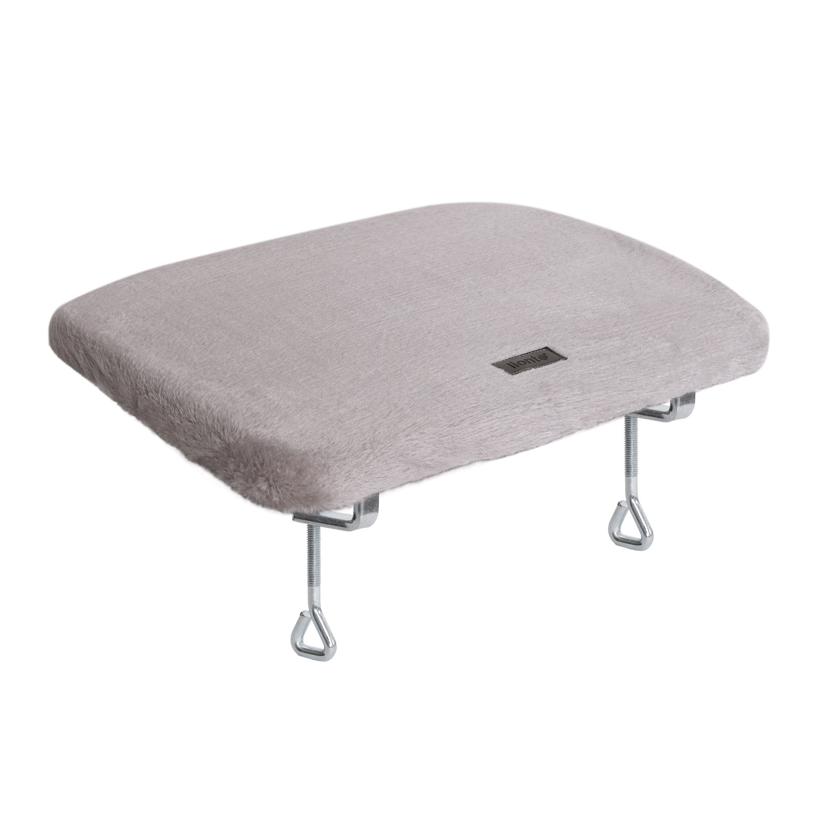 Fensterbankliege für Katzen in hellgrau mit zwei Schraubzwingen