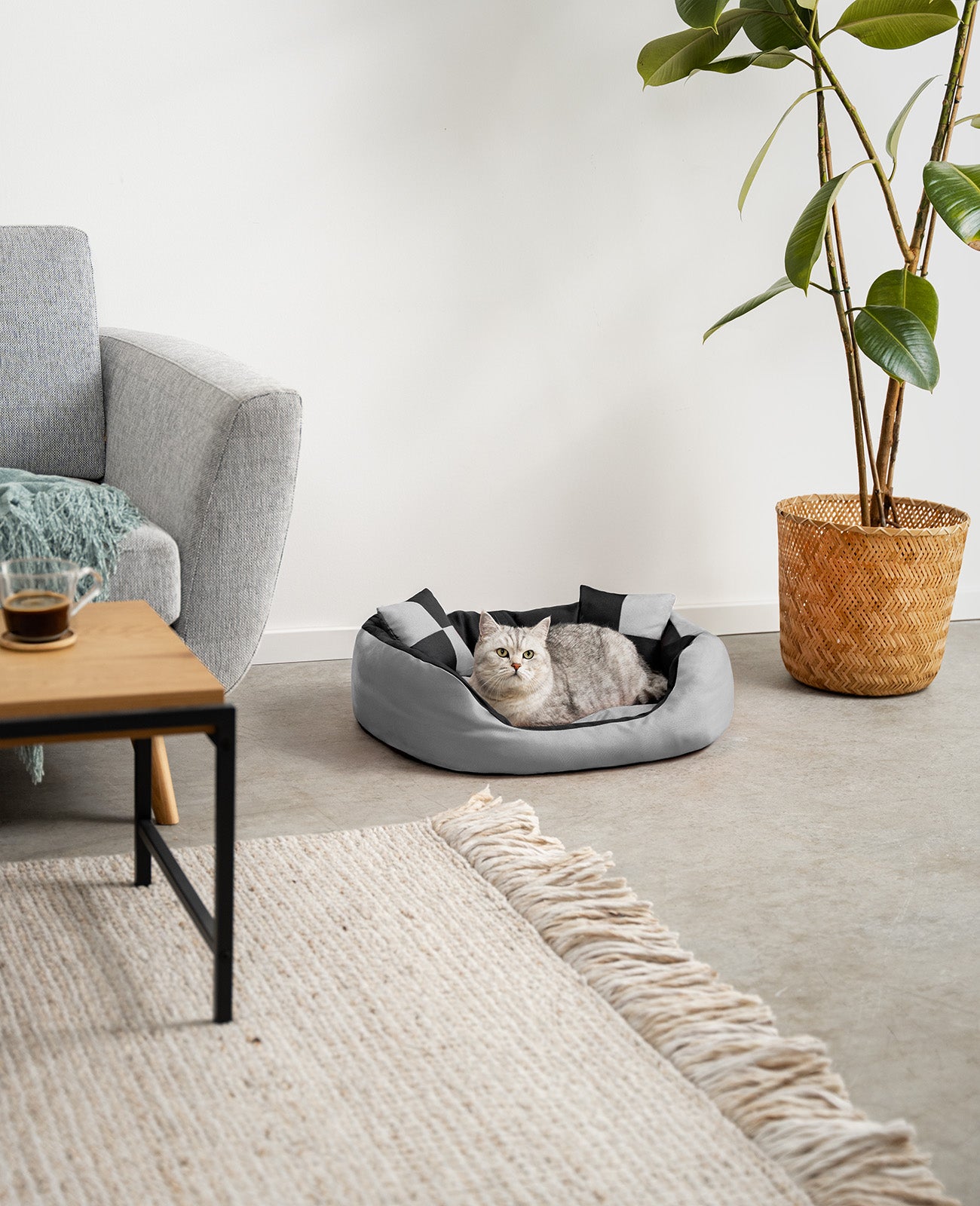 4-in-1 Katzenbett mit Wendekissen