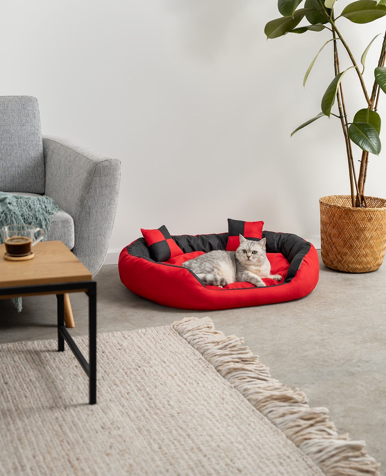 4-in-1 Katzenbett mit Wendekissen