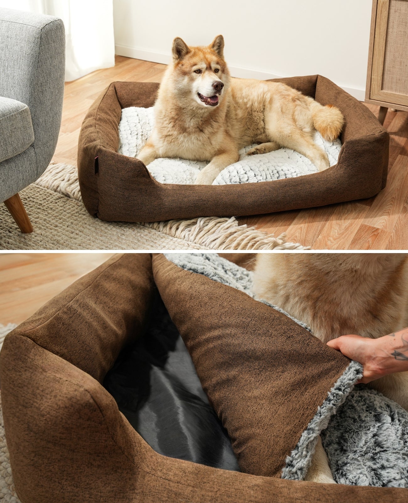 Hundebett mit Wendekissen