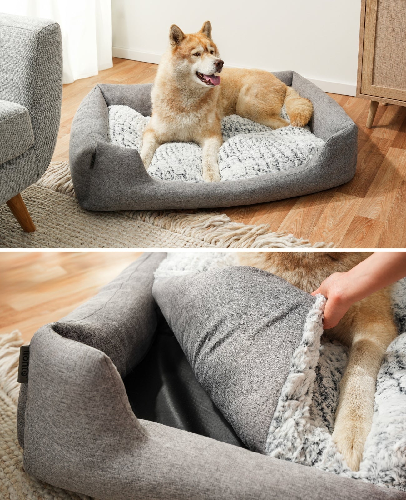 Hundebett mit Wendekissen