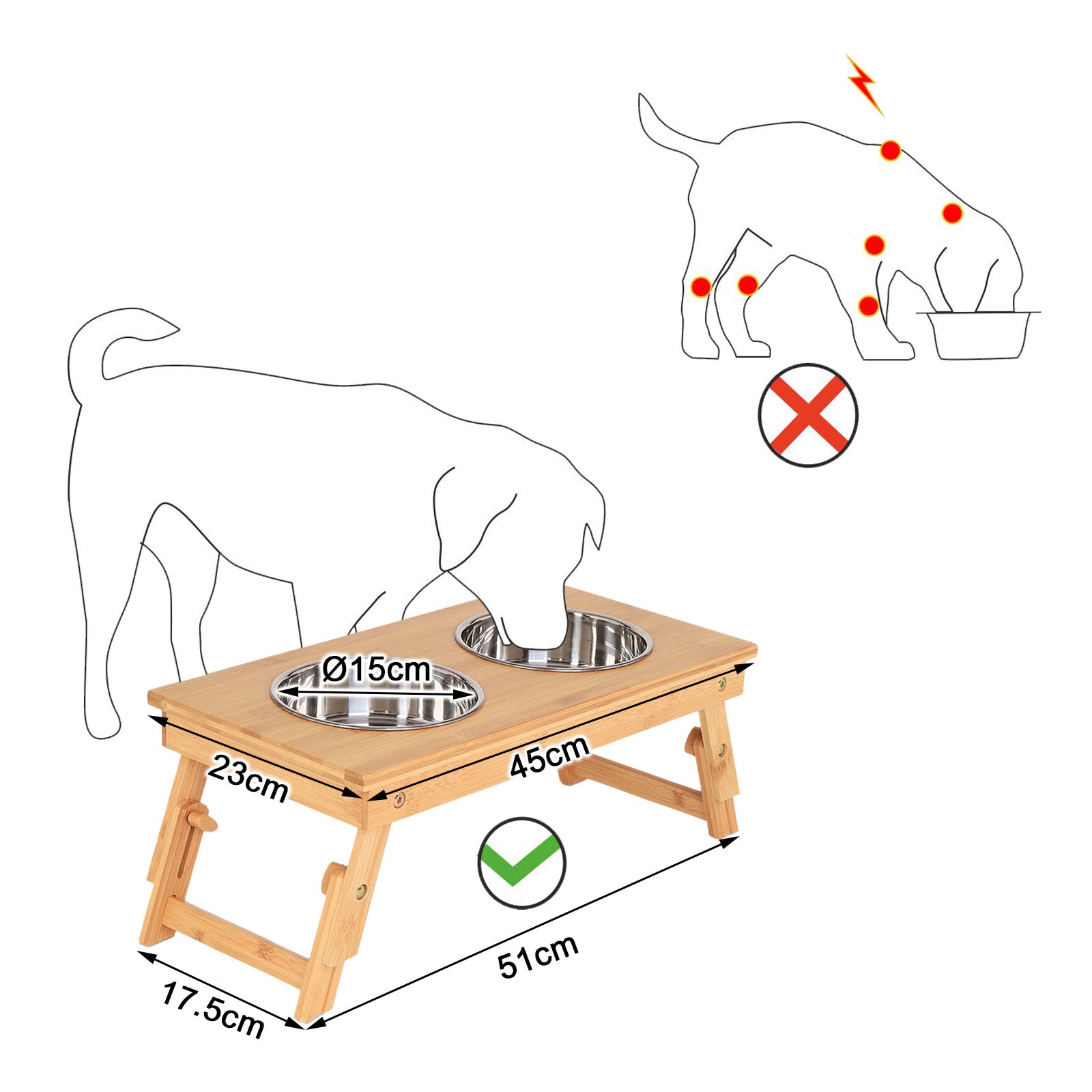 Futterstation für Katzen mit Bambusgestell