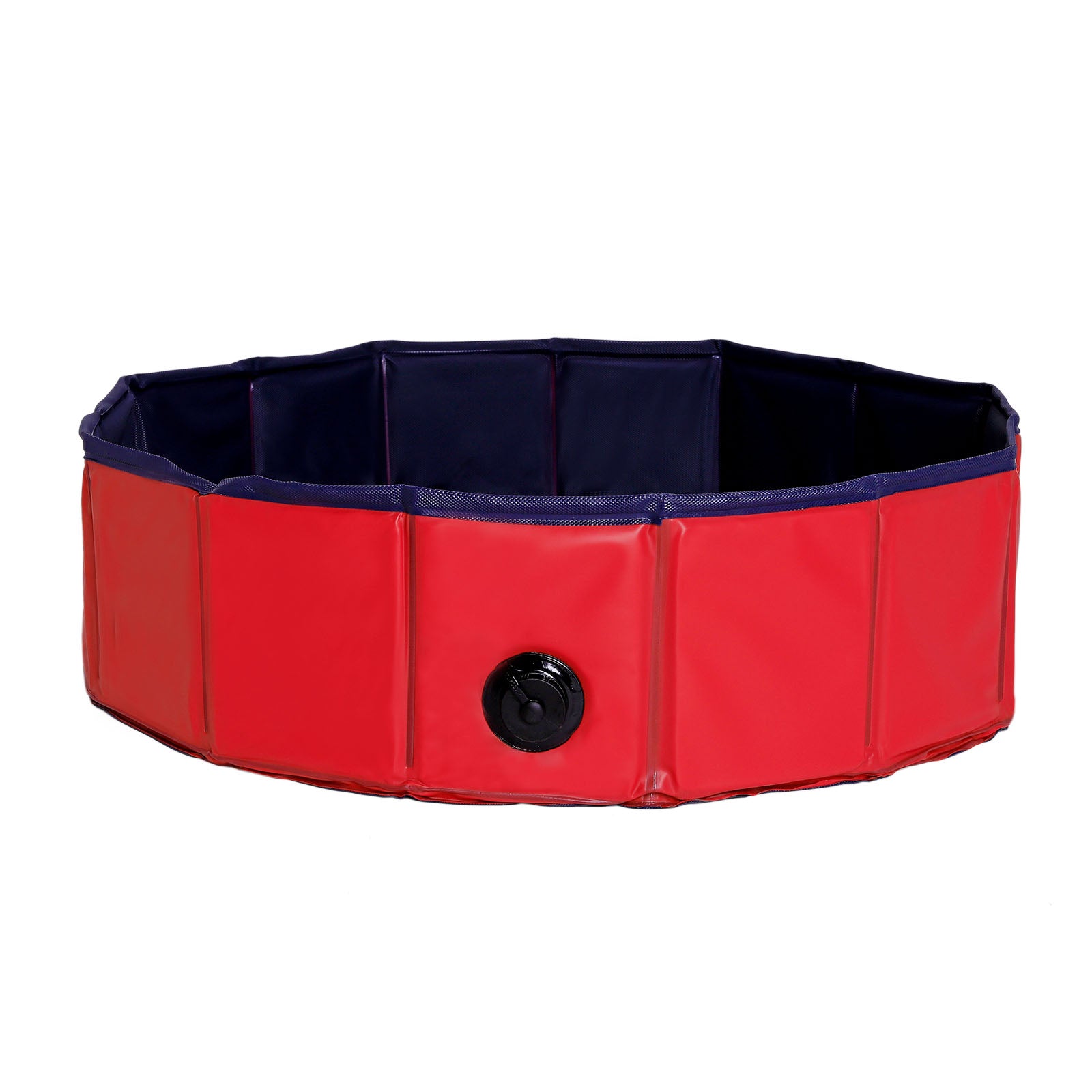 rot/blauer Hundepool mit Ablaufventil aus PVC 