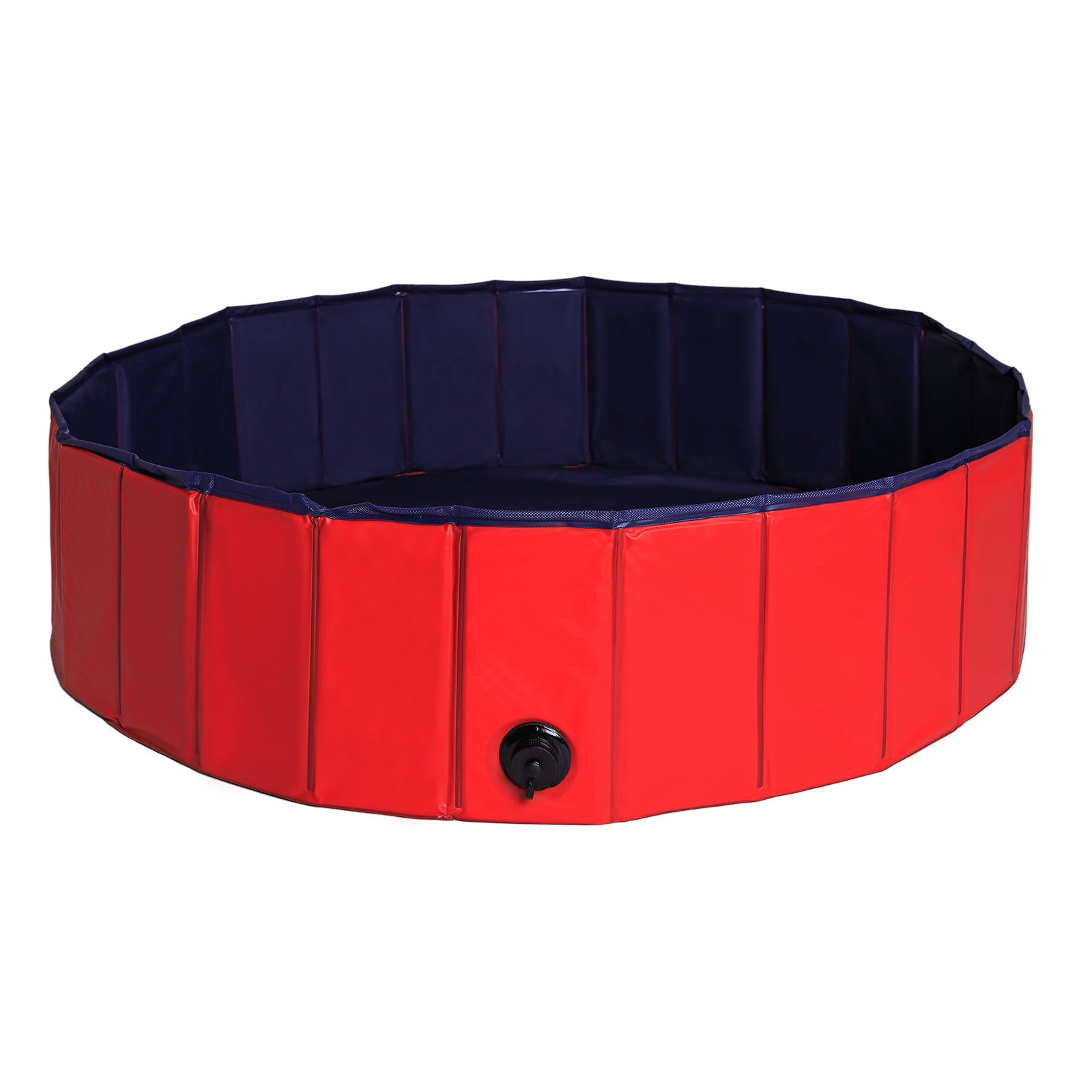 rot/blauer Hundepool mit Ablaufventil aus PVC 